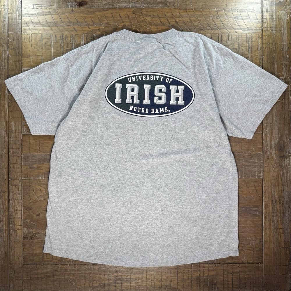 Vintage 90s Jansport Notre Dame T Shirt Men's Sz XL Gray Made In USA